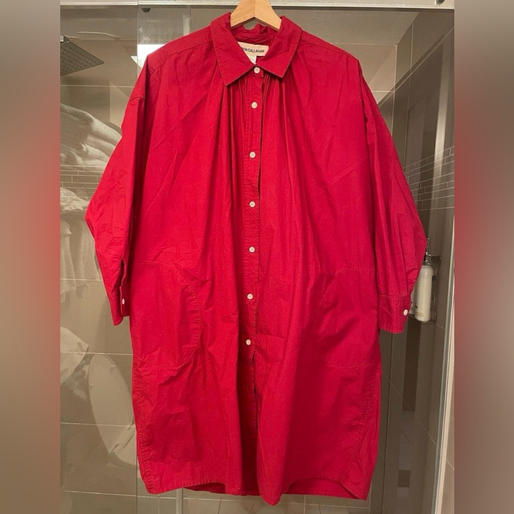 Caron Callahan Size M red maria shirt dress